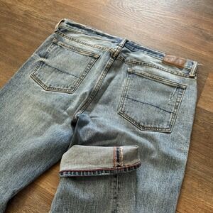 Gap x Cone Denim Light Wash Distressed‎ Slim Jeans Selvedge Sz 33x32